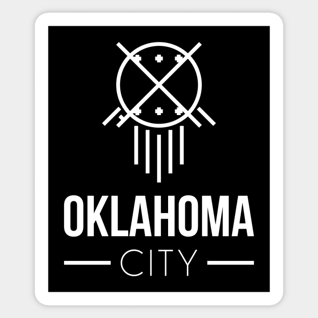 Oklahoma City - White Sticker by Jahshyewuh